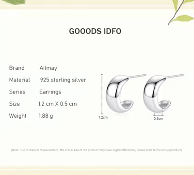 Sterling Silver Simple Eastatic Stud Earrings - bellissi