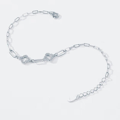 Sterling Silver Zirconia Flower Bracelet - bellissi