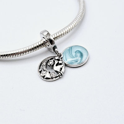 Stork & Newborn Baby Gift Dangle Charm - bellissi