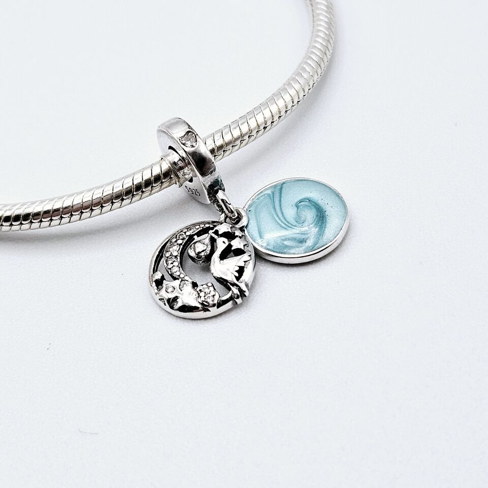 Stork & Newborn Baby Gift Dangle Charm - bellissi