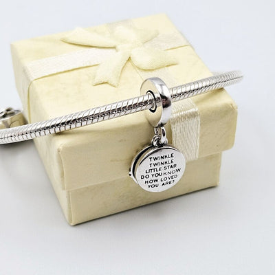 Stork & Newborn Baby Gift Dangle Charm - bellissi