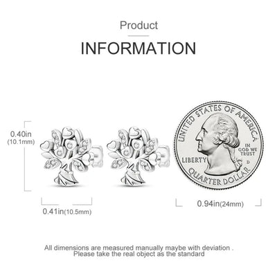 Stud Earrings Family Tree Of Life With Zirconia - bellissi
