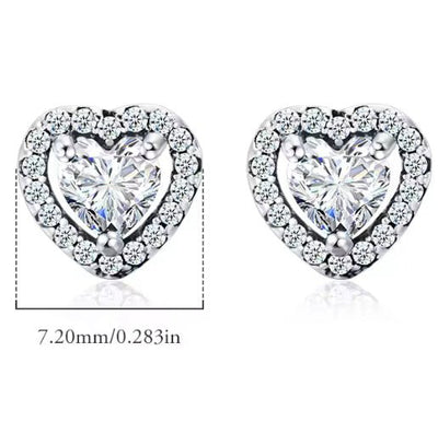 Stud Heart Earrings With AAA Zirconia - bellissi