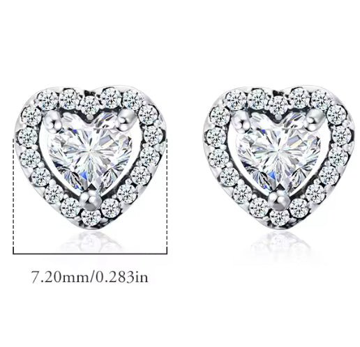 Stud Heart Earrings With AAA Zirconia - bellissi