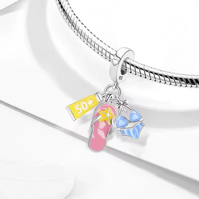 Summer Flip Flop & Sunglasses Dangle Charm - bellissi