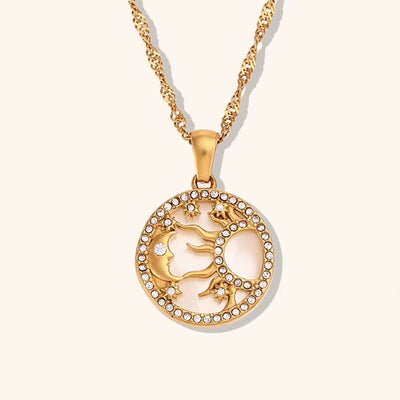 Sun Moon Star Shell Necklace - bellissi