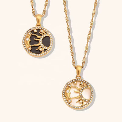 Sun Moon Star Shell Necklace - bellissi