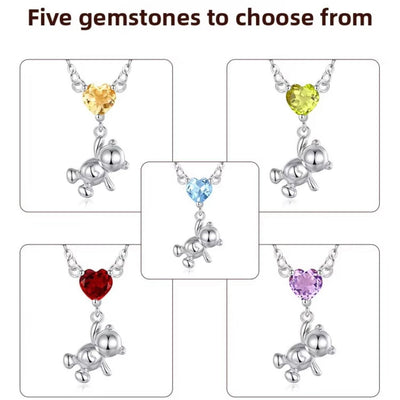 Teddy on Natural Gemstone Necklace - bellissi