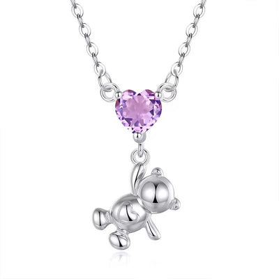 Teddy on Natural Gemstone Necklace - bellissi