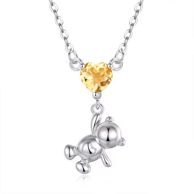 Teddy on Natural Gemstone Necklace - bellissi