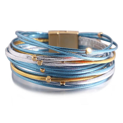 The ALLYES Charm Triple Color Leather Bracelet - bellissi