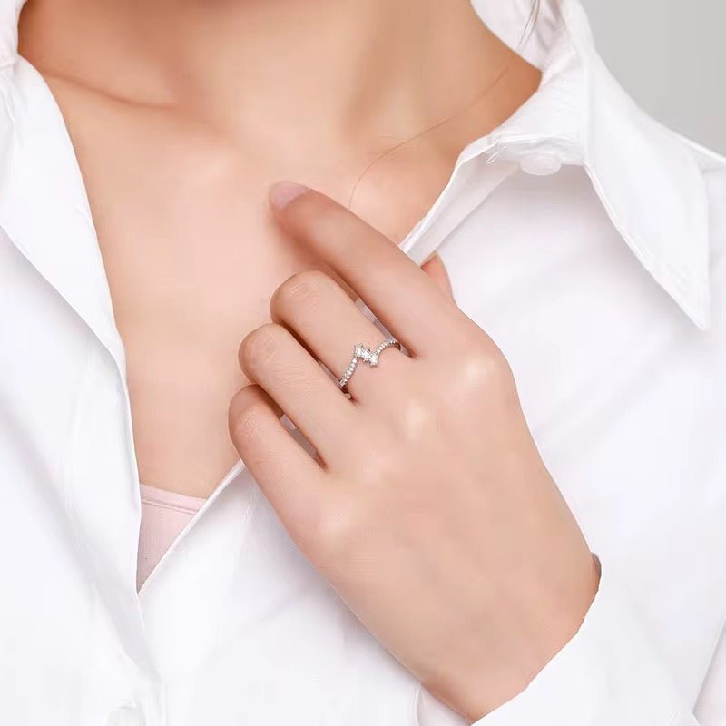 Trapezoidal Clear Cubic Zircon Rings - bellissi