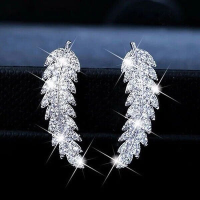 Trendy Luxury Leaf Stud Earrings - bellissi