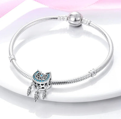 Turquoise Horseshoe Dreamcatcher Dangle Charm - bellissi
