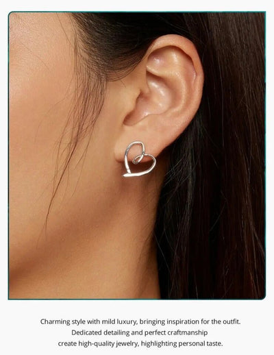 Twisted Heart Stud Earrings - bellissi