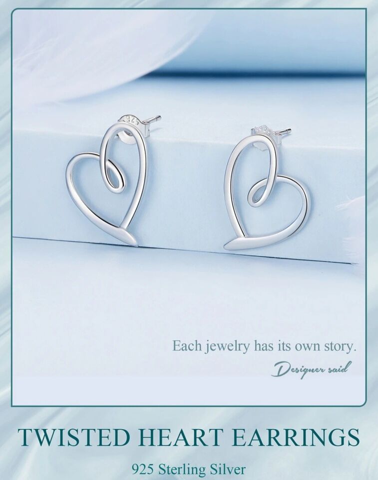Twisted Heart Stud Earrings - bellissi