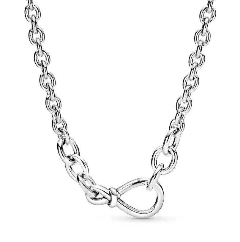 Infinity Chain Necklace 925 Sterling Silver 50cm