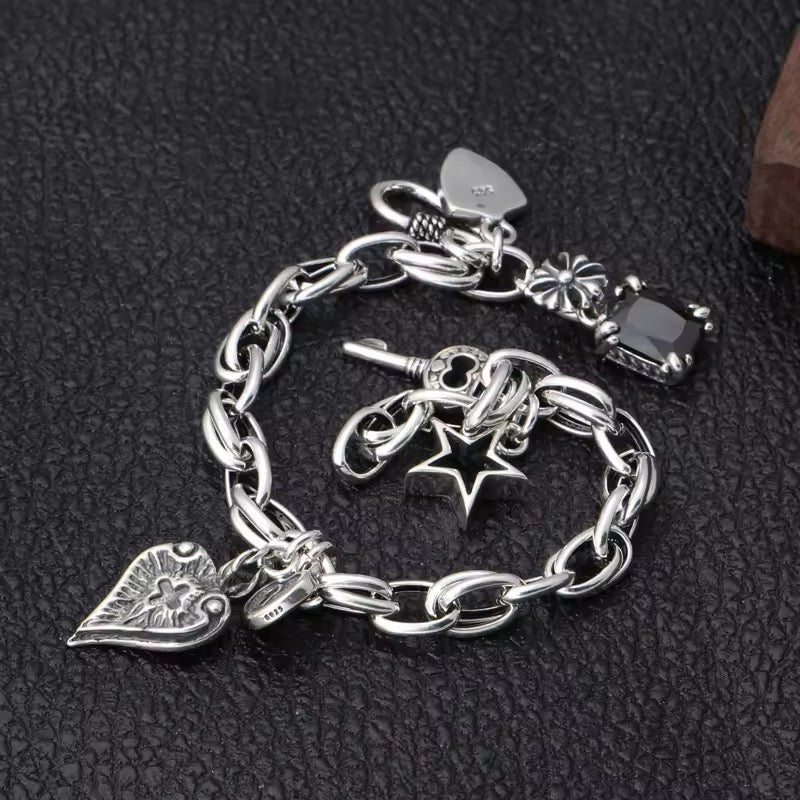 Vintage Star & Key Bracelet - bellissi