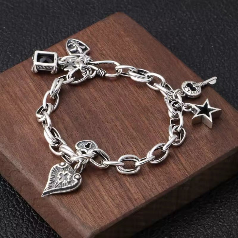 Vintage Star & Key Bracelet - bellissi