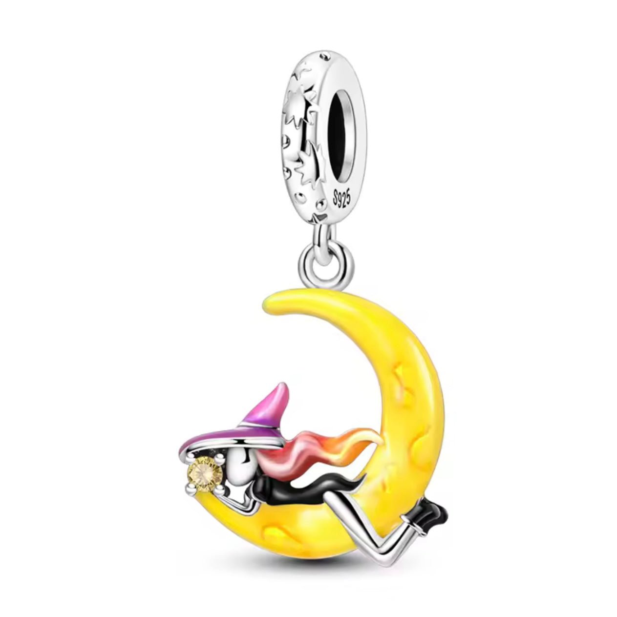Witch on the Moon Dangle Charm - bellissi