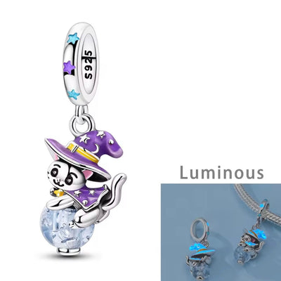 Wizard Cat on a Magic Orb Charm - bellissi