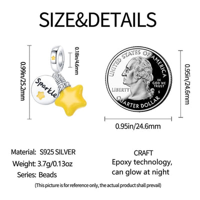 Yellow Star Sparkle Charm - bellissi