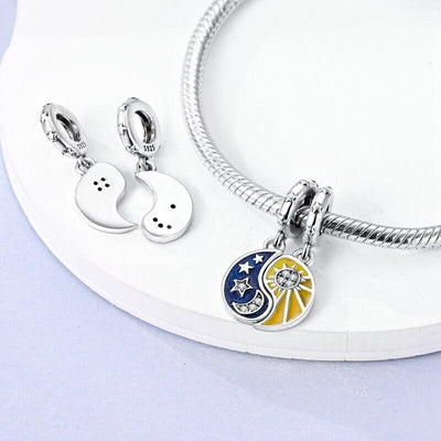 Ying Yang Splittable Sun & Moon Charm - bellissi