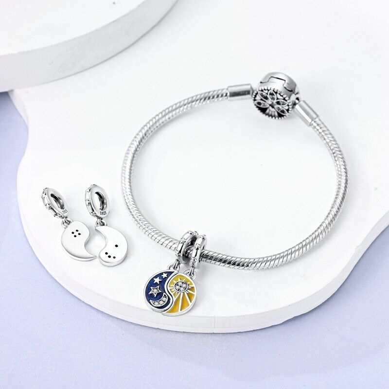 Ying Yang Splittable Sun & Moon Charm - bellissi